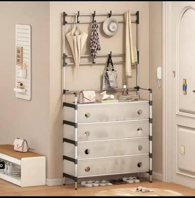 5 layer Dust proof shoe Rack with upper hanging back