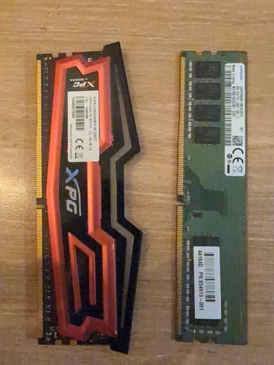 16GB (8x2) XPG and Samsung 8 GB DDR 4 RAMs