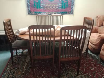 6 person dinning set made in tali wood