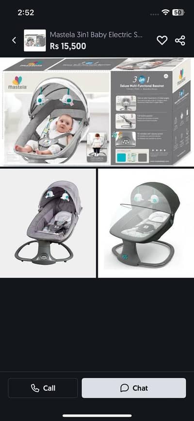 Mastela 3in1 Electric Baby Swing/Electric Jhola