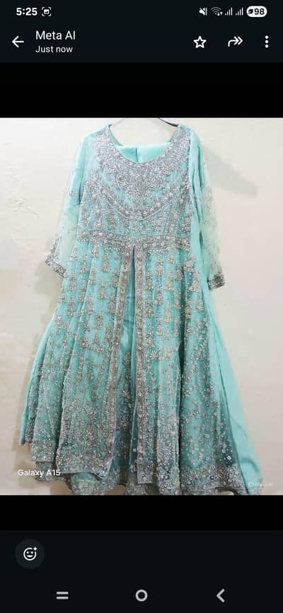 Stunning Aqua color Walima maxi double flare with cancan attached