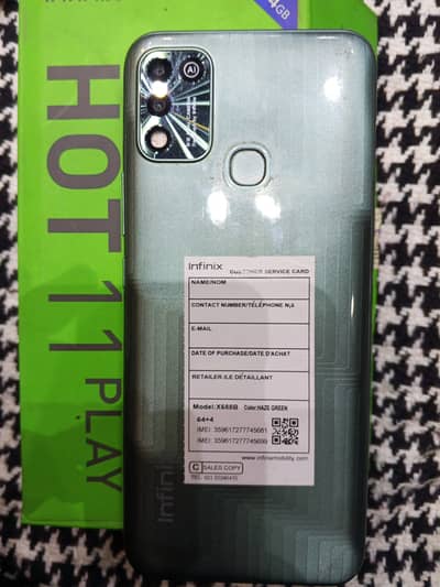 Infinix hot 11 play 4 64 battery 6000Mah urgent sale