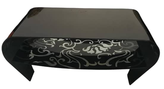 Black Glass Coffe Table For Sale