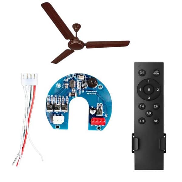DC Circuit 12V High-Power Ceiling Fan for Solar Use with Remote Control & Grip