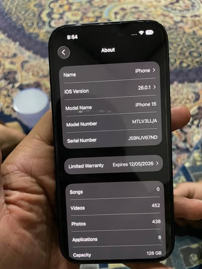 iphone 15 all okay water pack with box 128 gb Jv