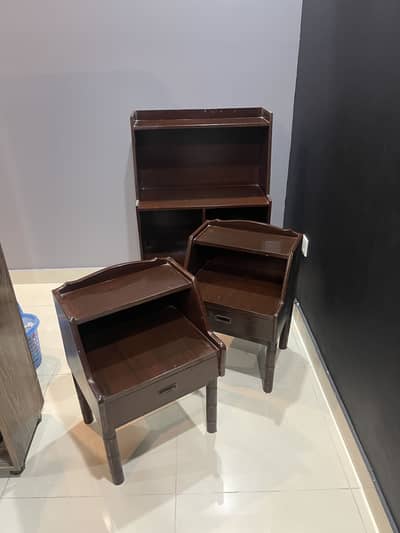 Vintage pure wood side tables and extension