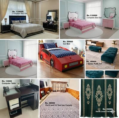 Urgent Shifting Sale - Kids Bed, Hello Kitty Bed, Car Bed, Double Bed