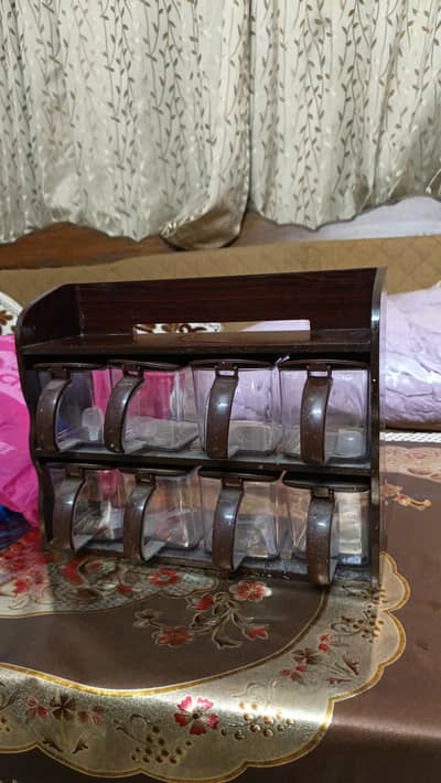 kitchen spice rack 8 jars