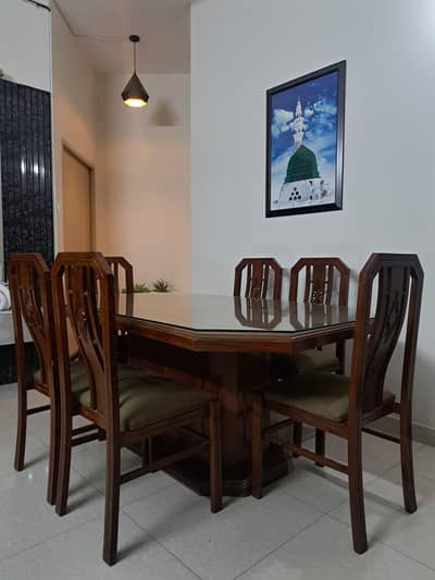 Wooden Dinning Table Set with 6 Chairs