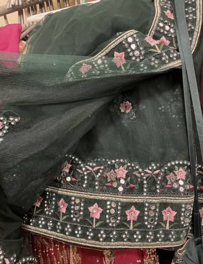 Mehndi sheesha work lehnga choli