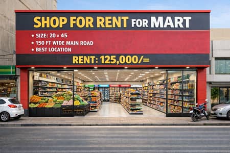 SHOP FOR RENT IDEAL FOR MART / SUPERMARKET