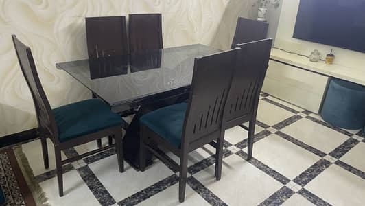 Elegant 6-Seater Dining Table – Tempered Glass | Best Value