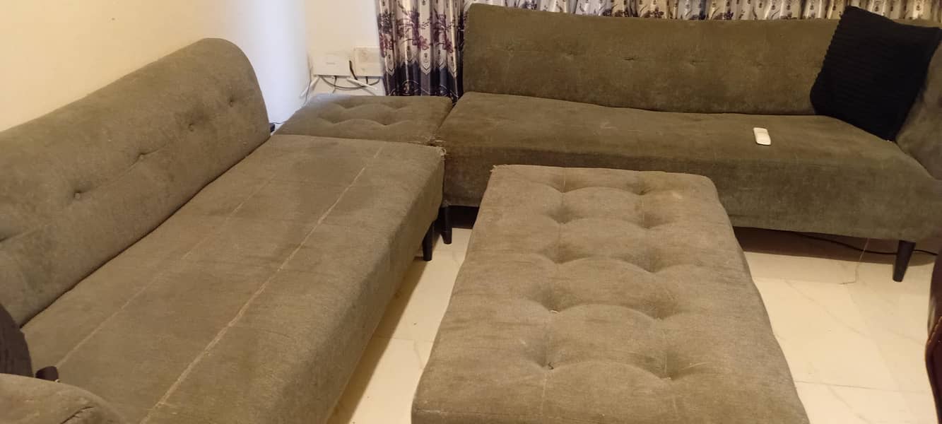 L shape sofa centre table 2 side table . 2