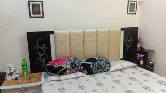 lamps wooden bed with side tables