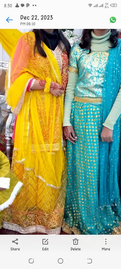 lahnga pink and yellow colour main