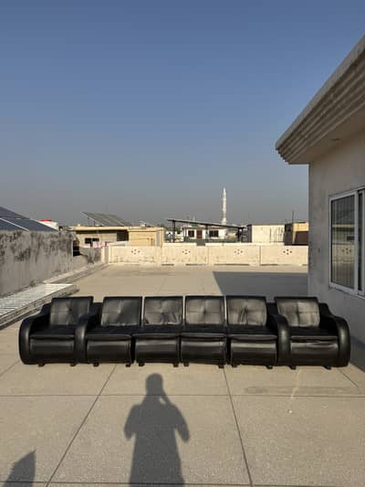 Premium Black Leather Sofa | Comfortable & Durable