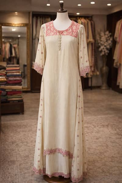 Urgent formal off white maxi sale negotiable in the price