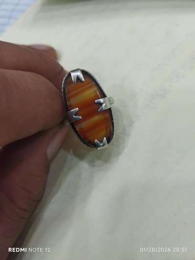 ring is aqeeq red color