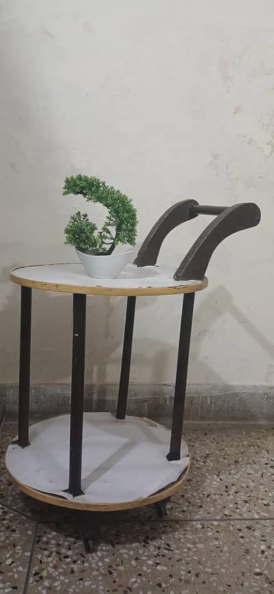 Modern 2-Tier Side Table with Handle | Compact & Stylish