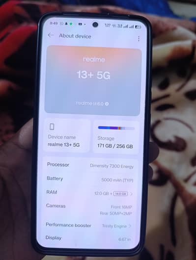 Realme 13 plus 5g 12gb and 256gb in 9/10 condition in warranty
