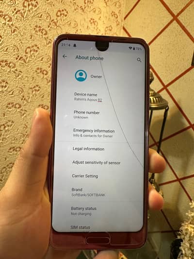 sharp Aqous r2/ pta phone/mobile phone