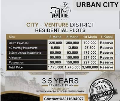 5 Marla Plot For Sale on easy Installement