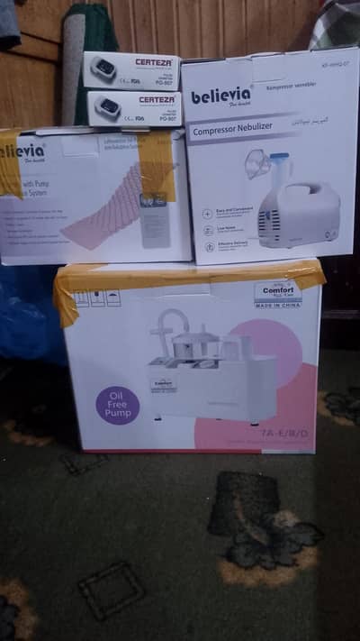 Suction machine air mattress and Nebuliser