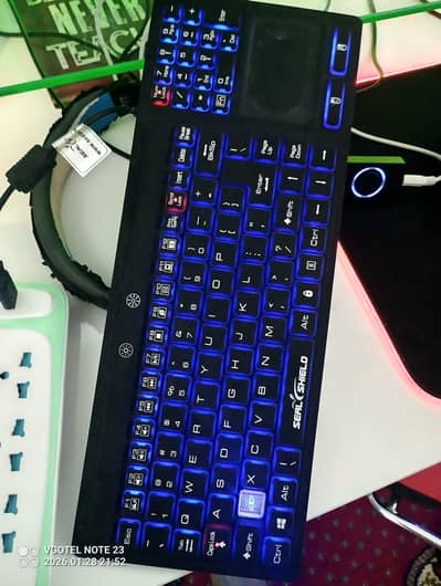light keyboard with mouse pad