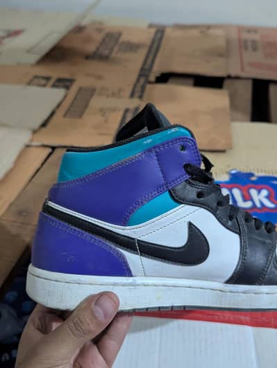 Air Jordan 1 Mid - Stylish Purple & Aquatone Color - Size (7 8 9)