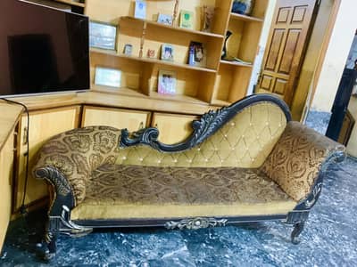 Elegant Carved Wooden Dewan for Sale