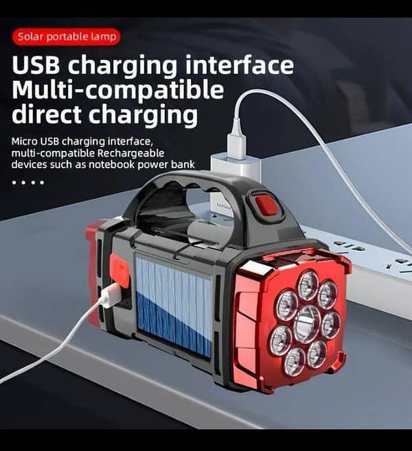 2in1 Rechargeable Solar Charging and Power Charging Camping LED Double Sided Handy Heavy Bulb Light