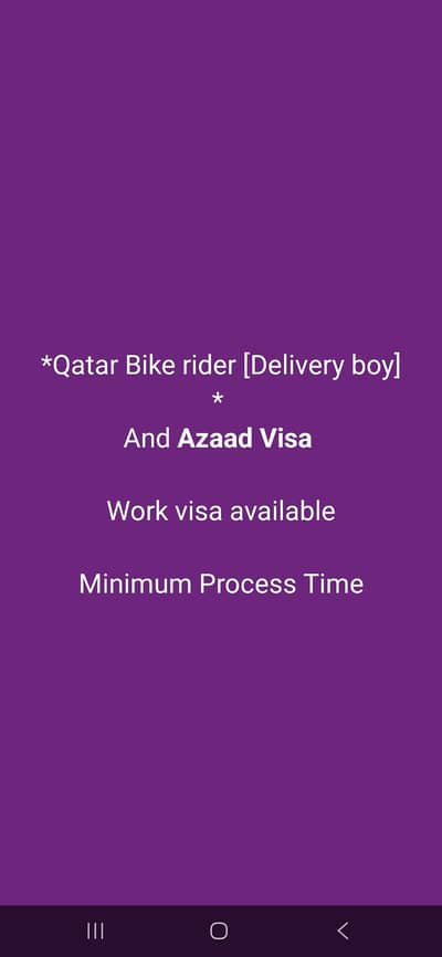 QAtar Bike Rider Delivery Boy visa   jobs availablre