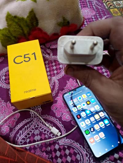 realme c51 10 /10 condition original box charger 4 64