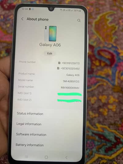 Samsung A06 pta approve with box