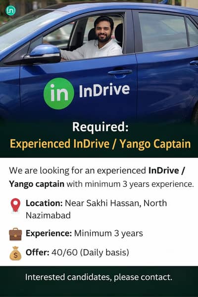 Required: Experienced InDrive / Yango Captain