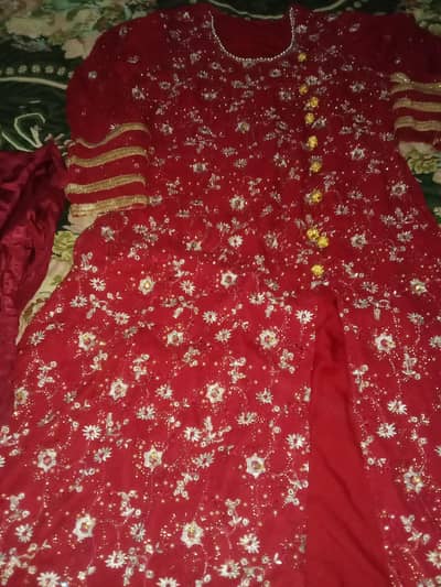 red 3 piece dress wedding wear