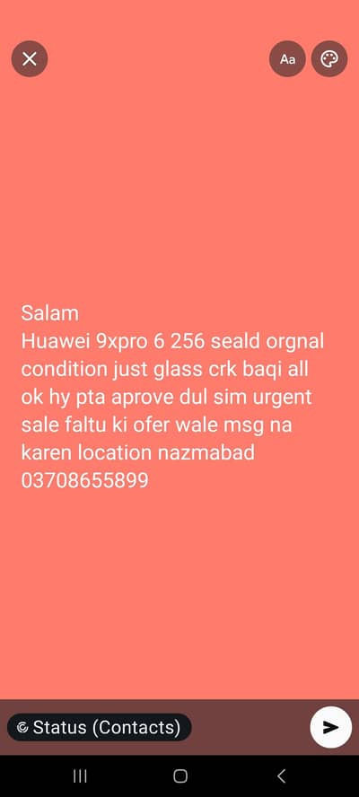Huawei 9xpro 6 256 pic mai details hy