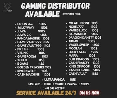 Game Distributors Available