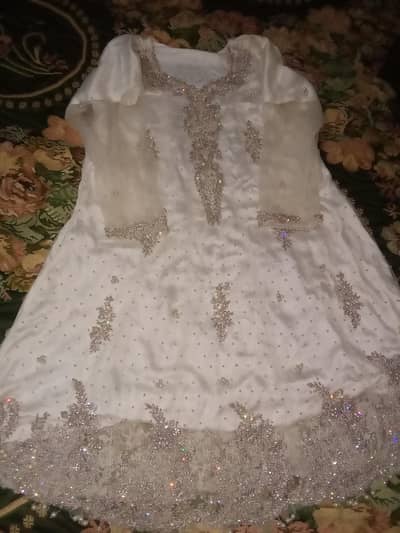 white 3 piece dress adda work