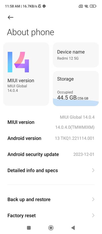 Redmi 12 5g 16.256 gb 0345.8792460 non pta