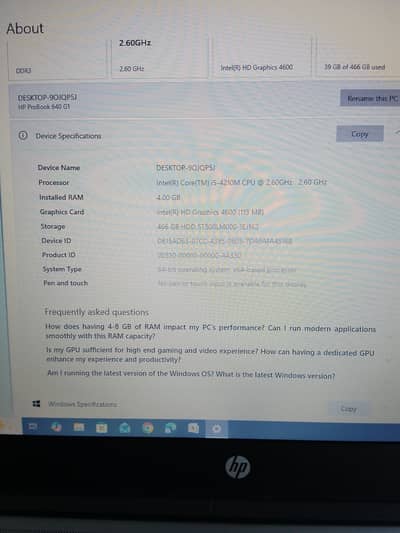 HP ProBook 640 g1 laptop. new condition