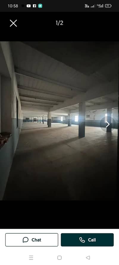 2 kanal double story big halls  factory nol mor kashmir road