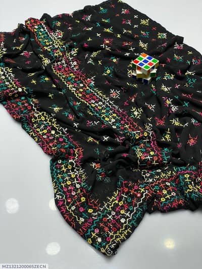  Hand Made Black Dupatta | Elegant & Premium Look