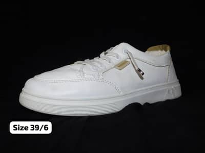 White Casual Leather Shoes