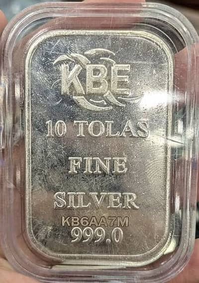 10 Tolas Silver Bar Kbe 999% Pure
