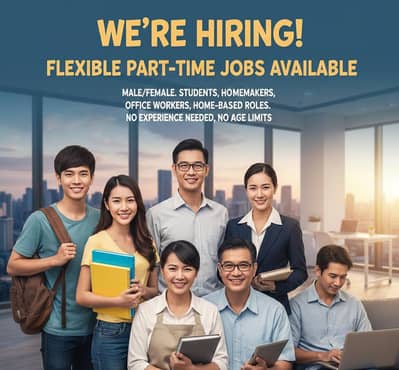 we're hiring male female Inclusive Part-Time Opportunities for All