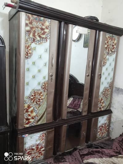 dressing show case and safe iron glass door