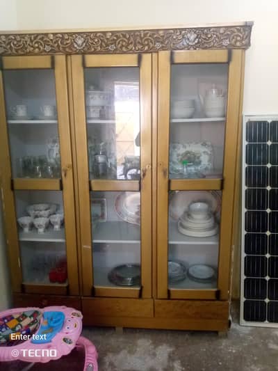 3 door Showcase new design ma bartan wali almari