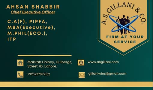 Income Tax & Sales Tax Services – FBR Registered Consultant.