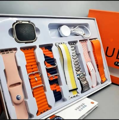 7 in 1 smart watch  , 7 straps , Smart watch ultra 8, best for gift